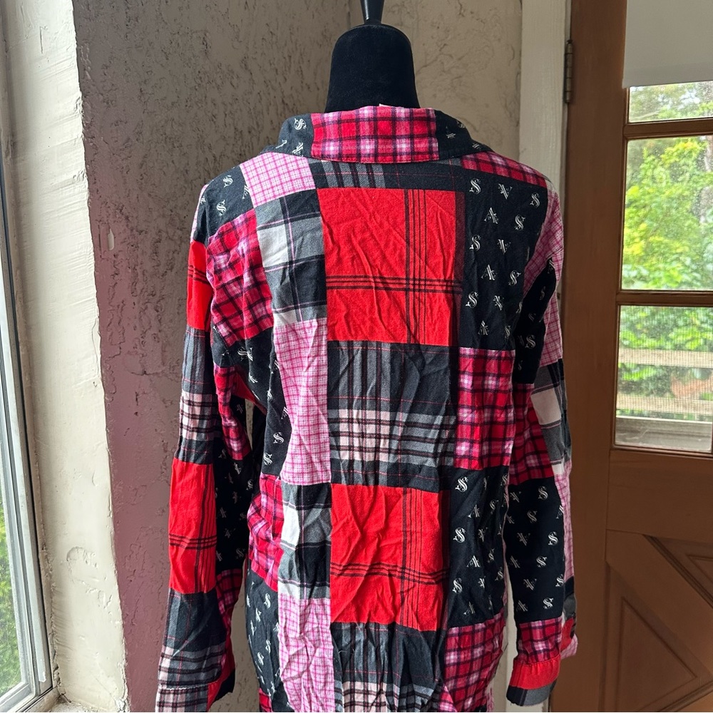 Victorias Secret Vs Patchwork Button Down Long Sl… - image 8